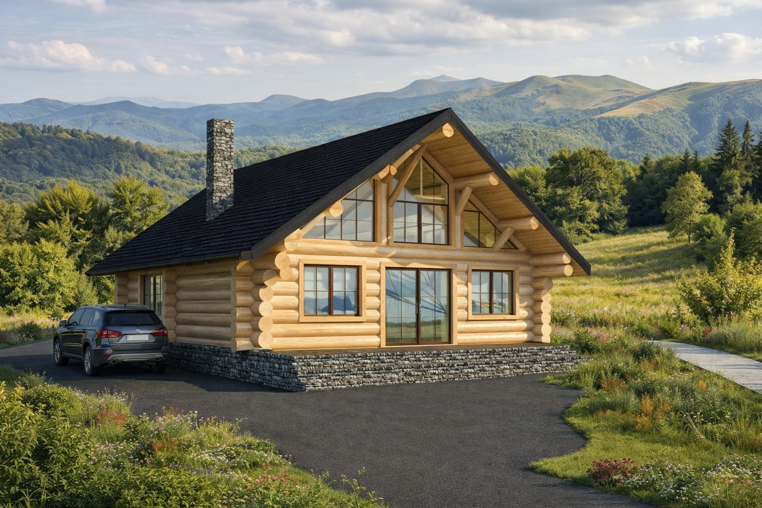 Oferta Log House Elite – dom z bali 196m² salon 40m² z poddaszem