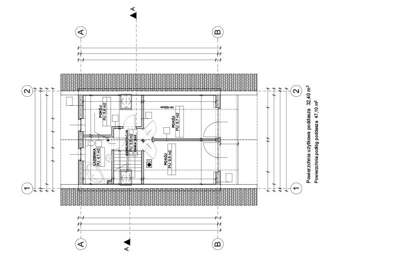 Poddasze sypialnie Polanie Poddasze domu w Polanie – 3 sypialnie + garderoby Rewicad